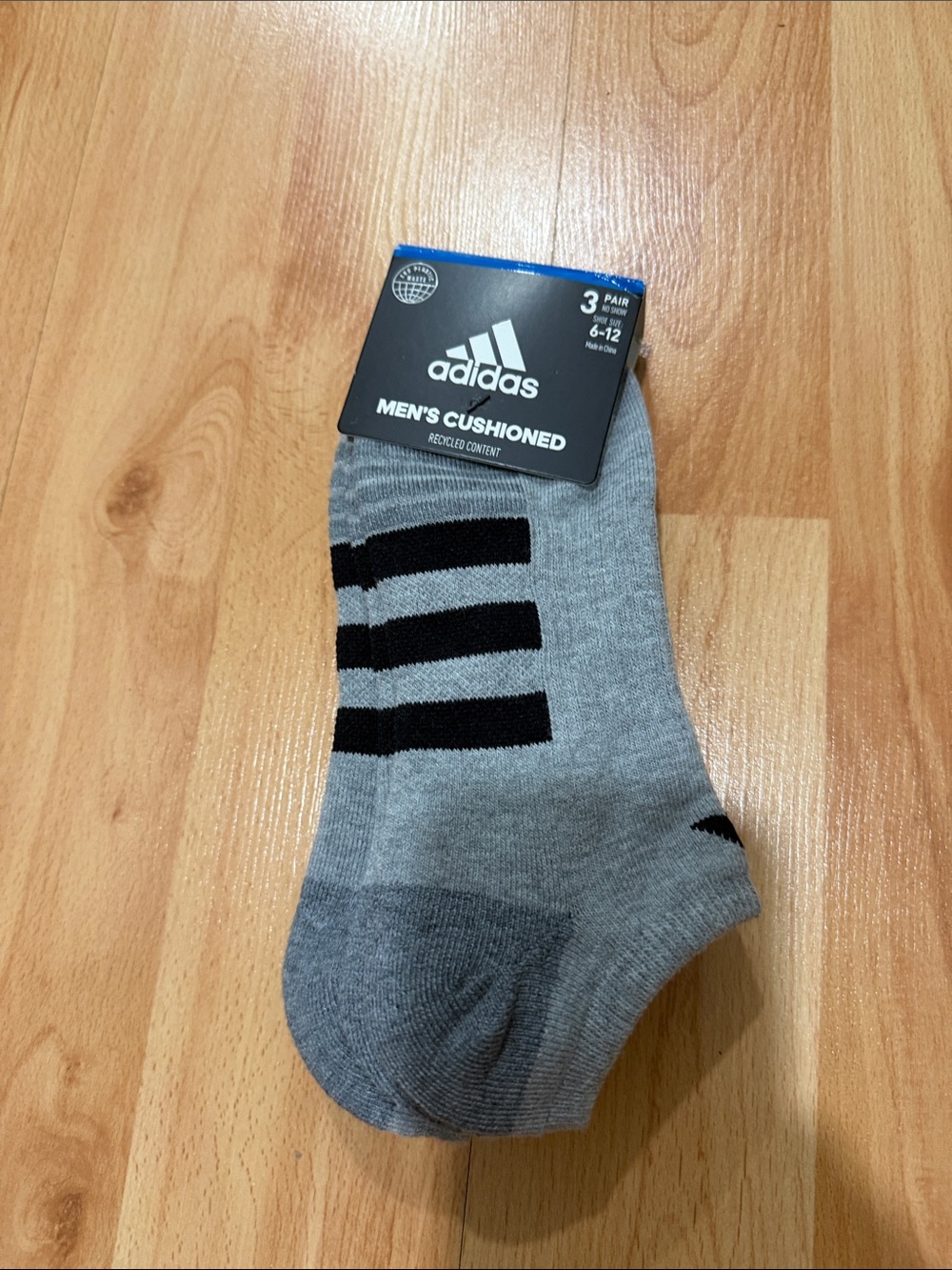 adidas Gray & Black Men's Low-Cut Cushioned Athletic Socks